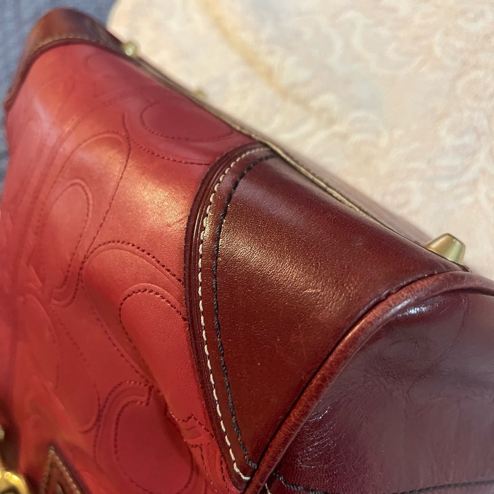 Coach Hampton Tote Bag in Deep Red - Picture 14 of 15